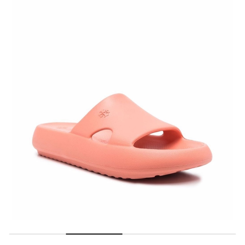 Tory Burch Logo Shower Slide Blush Rose Size 11 NIB